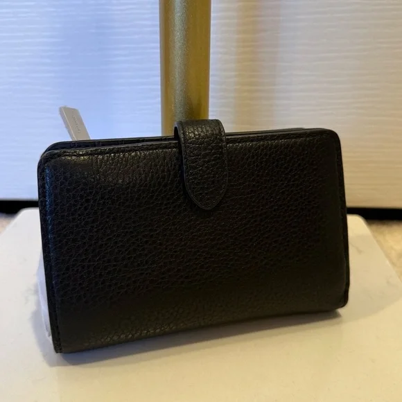 Kate Spade Black Leather Wallet Pockets/Zipper/Snap - Picture 3 of 6